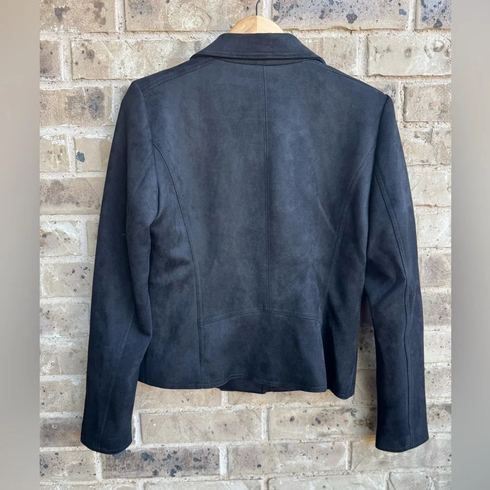White House Black Market Women's Black Double-Breasted Jacket Size 8